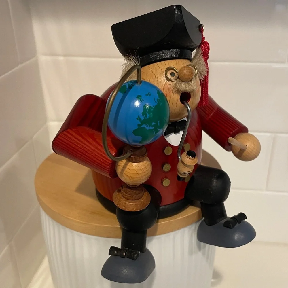 German Incense Smoker KWO Professor Handmade Wood 6" Never Used - Picture 3 of 4